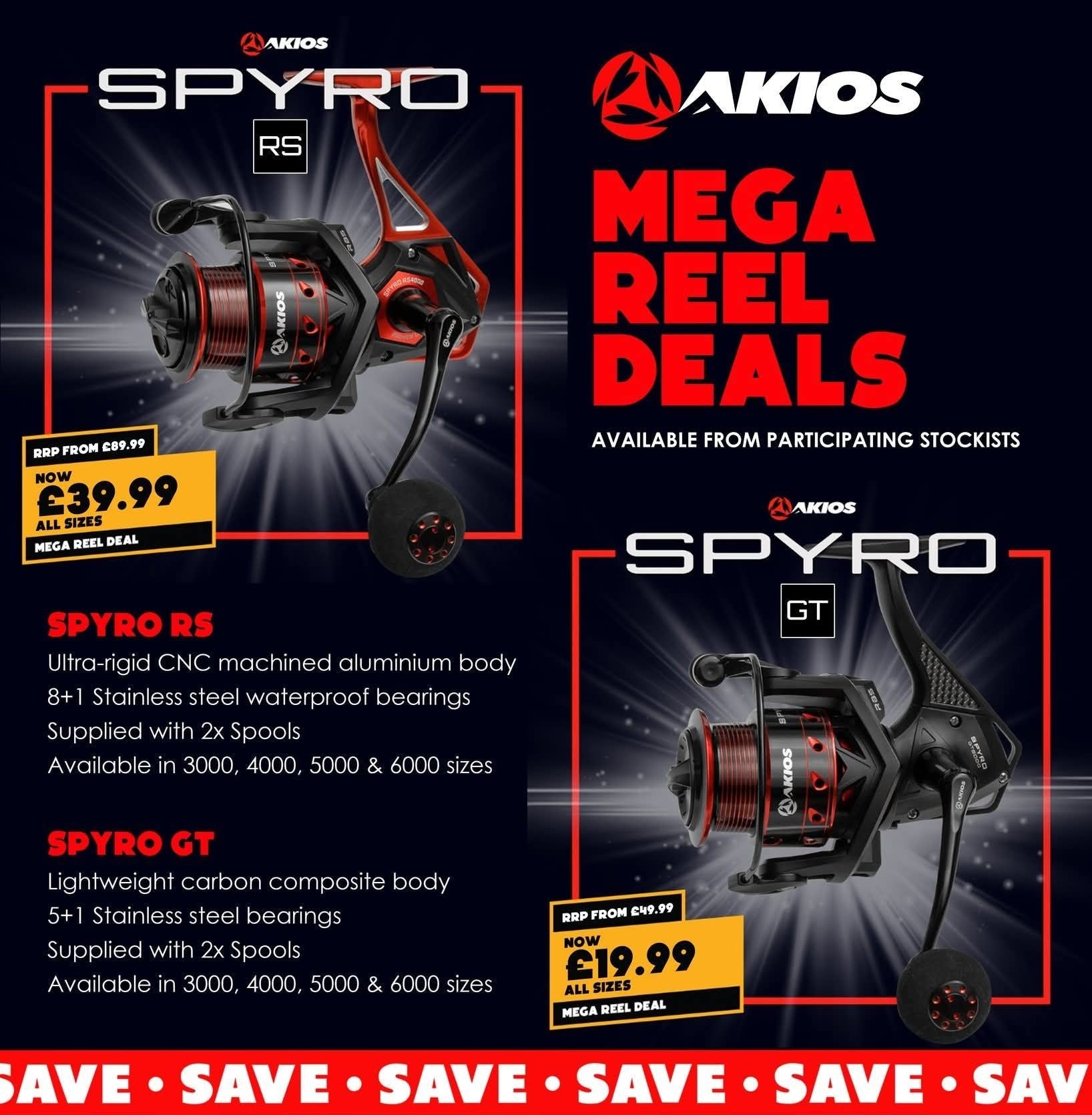 Akios Spyro Mega Fishing Reel Deals