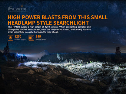 Fenix HP16R Multi Beam Rechargeable 1250 Lumens Headlamp